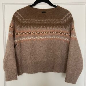 Anemone Tan and Cream Patterned Sweater